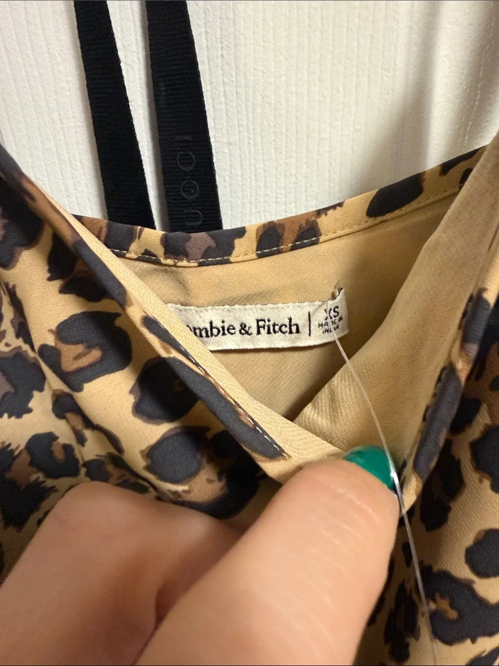 Abercrombie & Fitch Leopard Slip Maxi Dress - Tan & Black